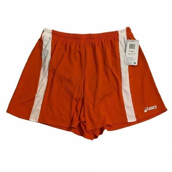 Asics Mens XL Medley Running Shorts‎ Orange White Drawstring Inner Liner NWT - Picture 2 of 9